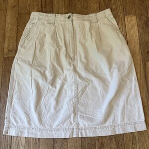 LL‎ Bean Women 14 Reg Khaki Straight Cotton Skirt